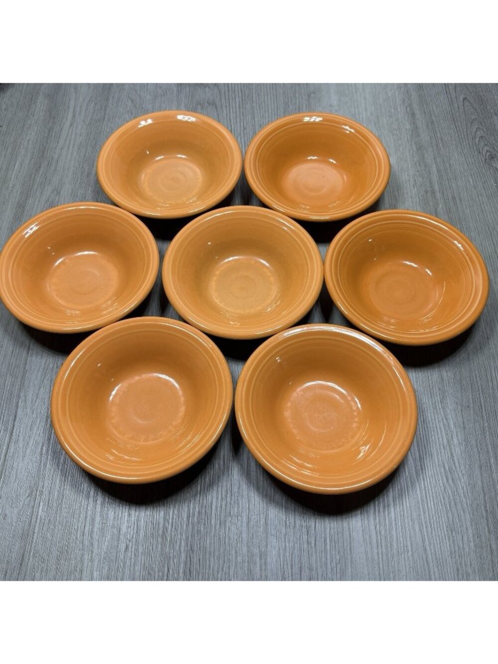 Lot of 7 Fiestaware Cereal Salad Bowls 6.5” Fiesta Orange Made in USA
